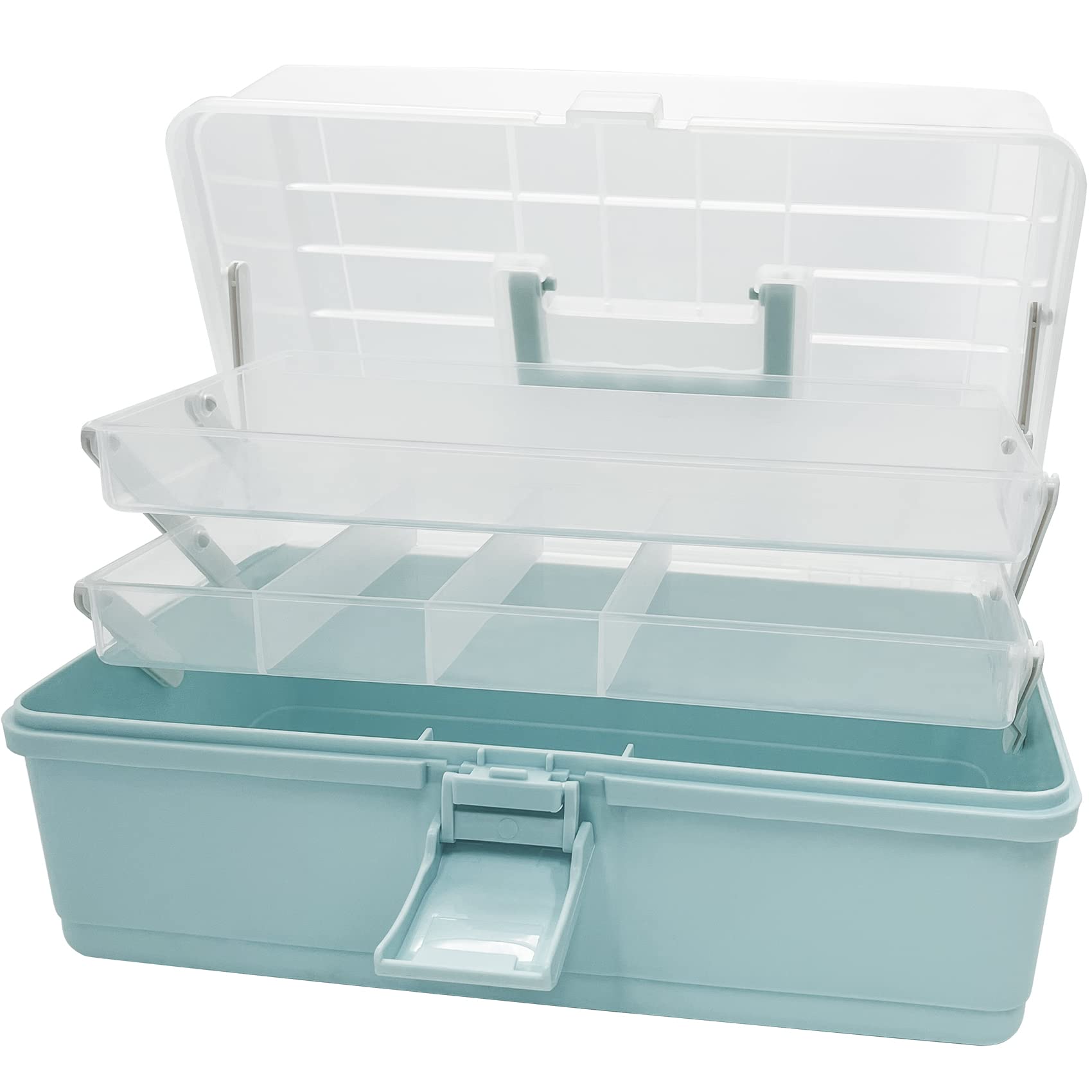 13 Inch Multifunction Craft Organizer with Lids - Plastic Storage Box for Sewing, Craft, First Aid, Medicine, Tool Organization - Perfect for Home, Office, and Travel Use