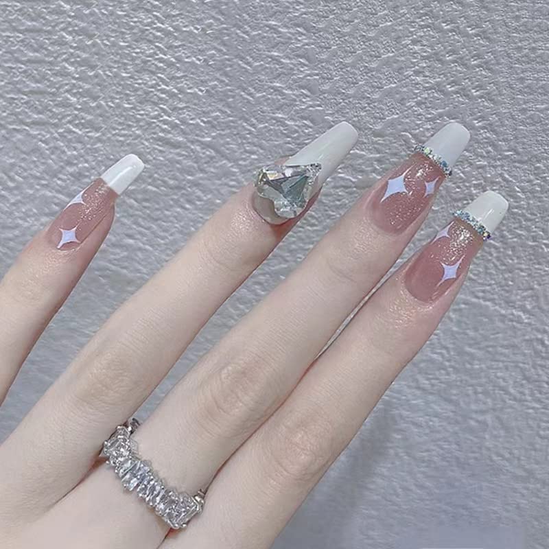 White Heart Rhinestone
