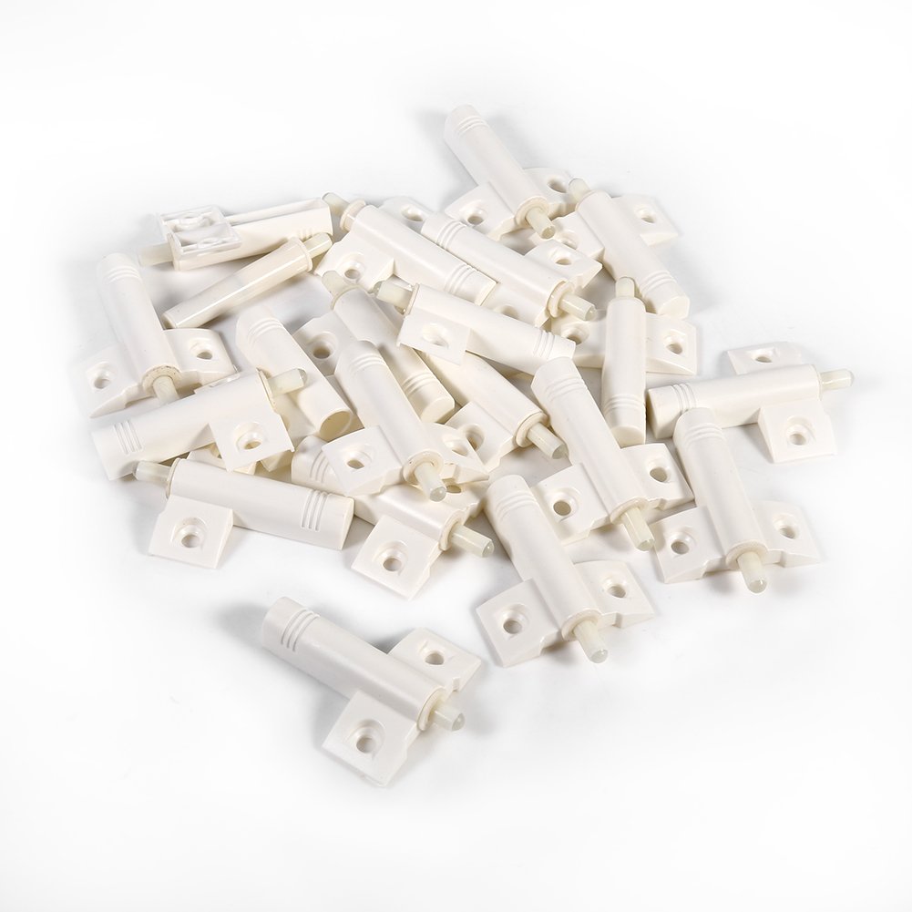 20Pcs ABS Quiet Close Cabinet Door Stops Drawer Closer Damper Buffers for Wardrobes, Kitchen Cabinets, and Furniture (White) - Perfect for Noise Reduction and Smooth Closing