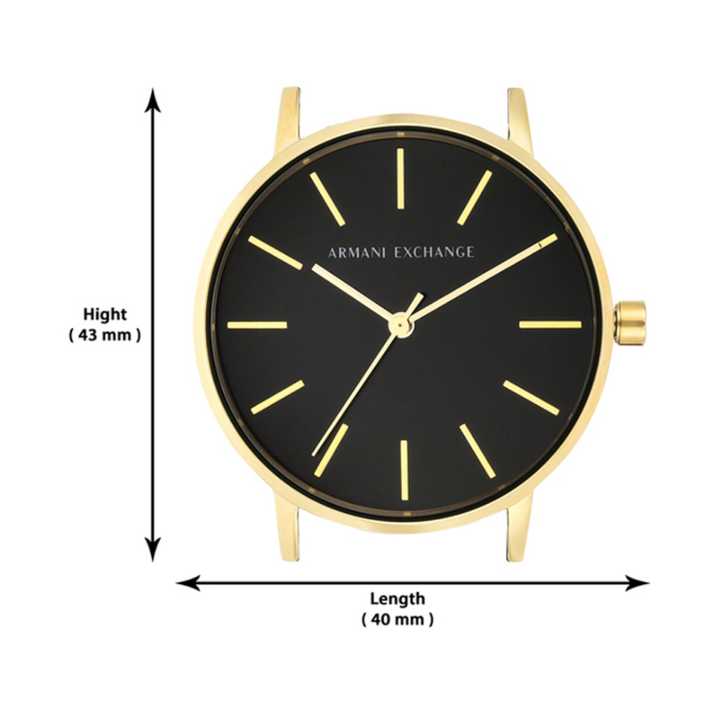 ARMANI EXCHANGE AX5548 Women's Watch - Gold Stainless Steel Case with Black Mesh Strap, Analog Quartz Movement | Perfect for Office, Party & Everyday Wear