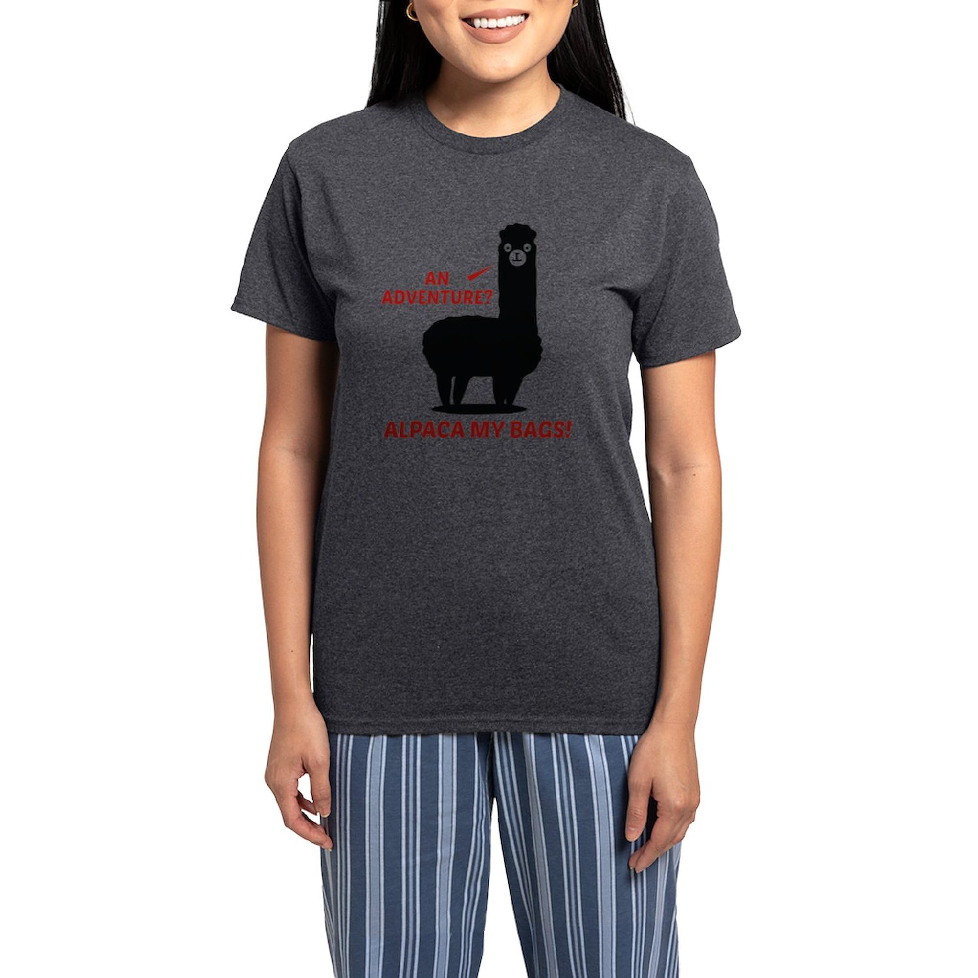 Alpaca My Bags Women's Pajama Set - Cozy Charcoal Sleepwear with Fun Alpaca Design | Perfect for Lounge Wear, Sleepovers & Gift Giving