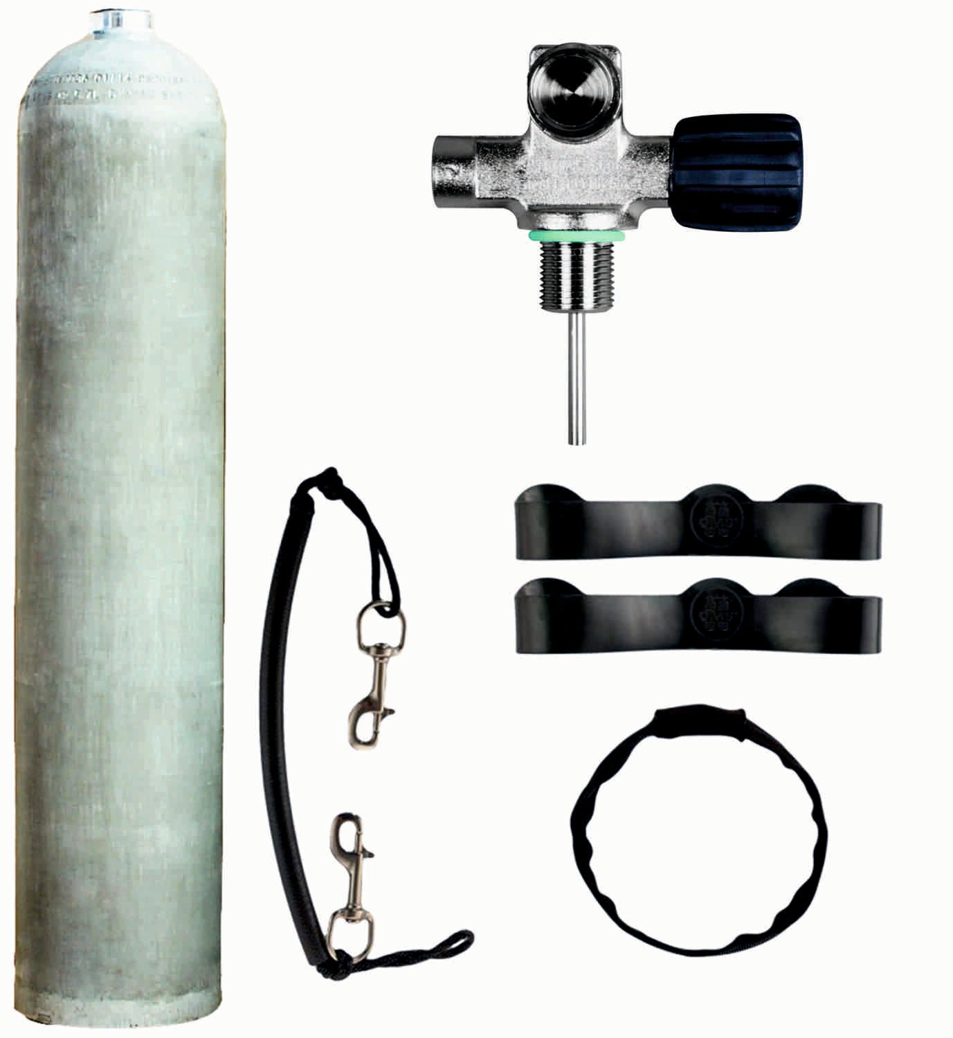 BTS 5.7L 207 Bar Aluminum Scuba Diving Cylinder with DIN Valve & Stage Rigging Kit S16816659 - Perfect for Professional Divers and Underwater Exploration
