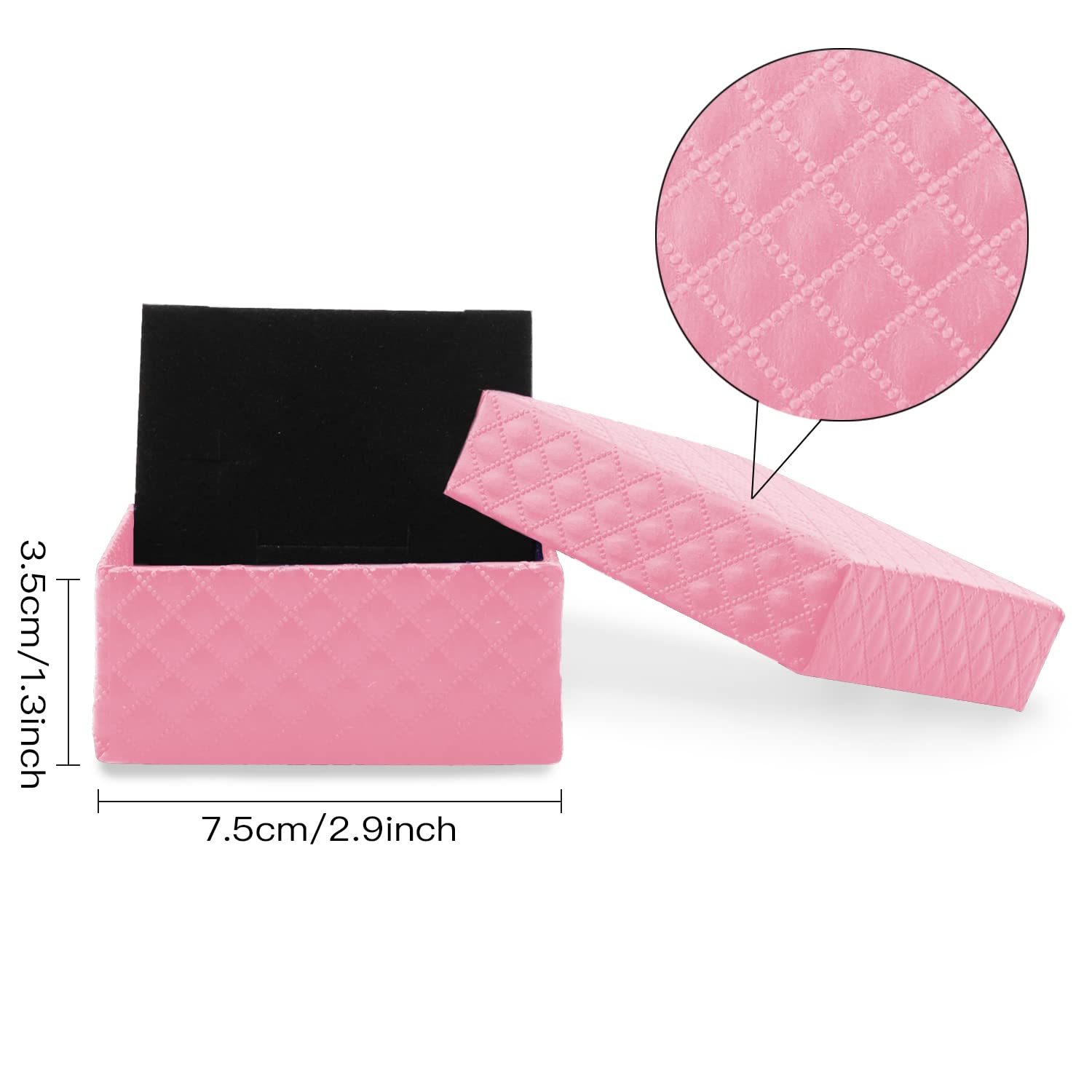 15-Piece Pink Square Cardboard Jewelry Gift Box Set with Cotton Filling - 2.95 x 2.95 x 1.38 Inches - Perfect for Necklace, Earring & Ring Storage, Wedding Favors & Retail Packaging