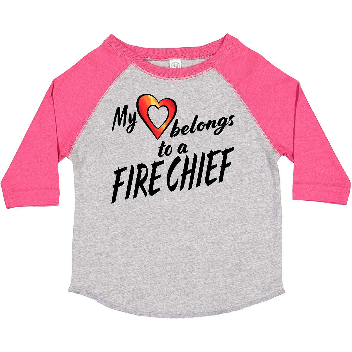 inktastic My Heart Belongs to a Fire Chief Red Heart Toddler T-Shirt - Cute Firefighter Gift for Kids Birthday & Family Events