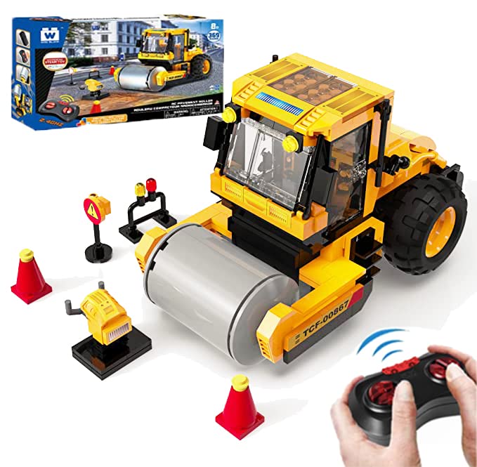 STEM Building Toys for Kids Ages 8+ | 369-Piece Remote Control Construction Kit with 2.4GHz RC Road Roller | Educational Engineering Toy & Birthday Gift for Boys & Girls | Perfect for Creative Play, STEM Learning & Indoor/Outdoor Activities