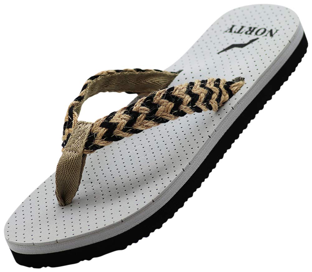 NORTY Women's Casual Flip Flop Thong Sandals - Comfortable Beach, Pool & Everyday Wear - Lightweight Summer Slides for Walking, Travel & Lounging