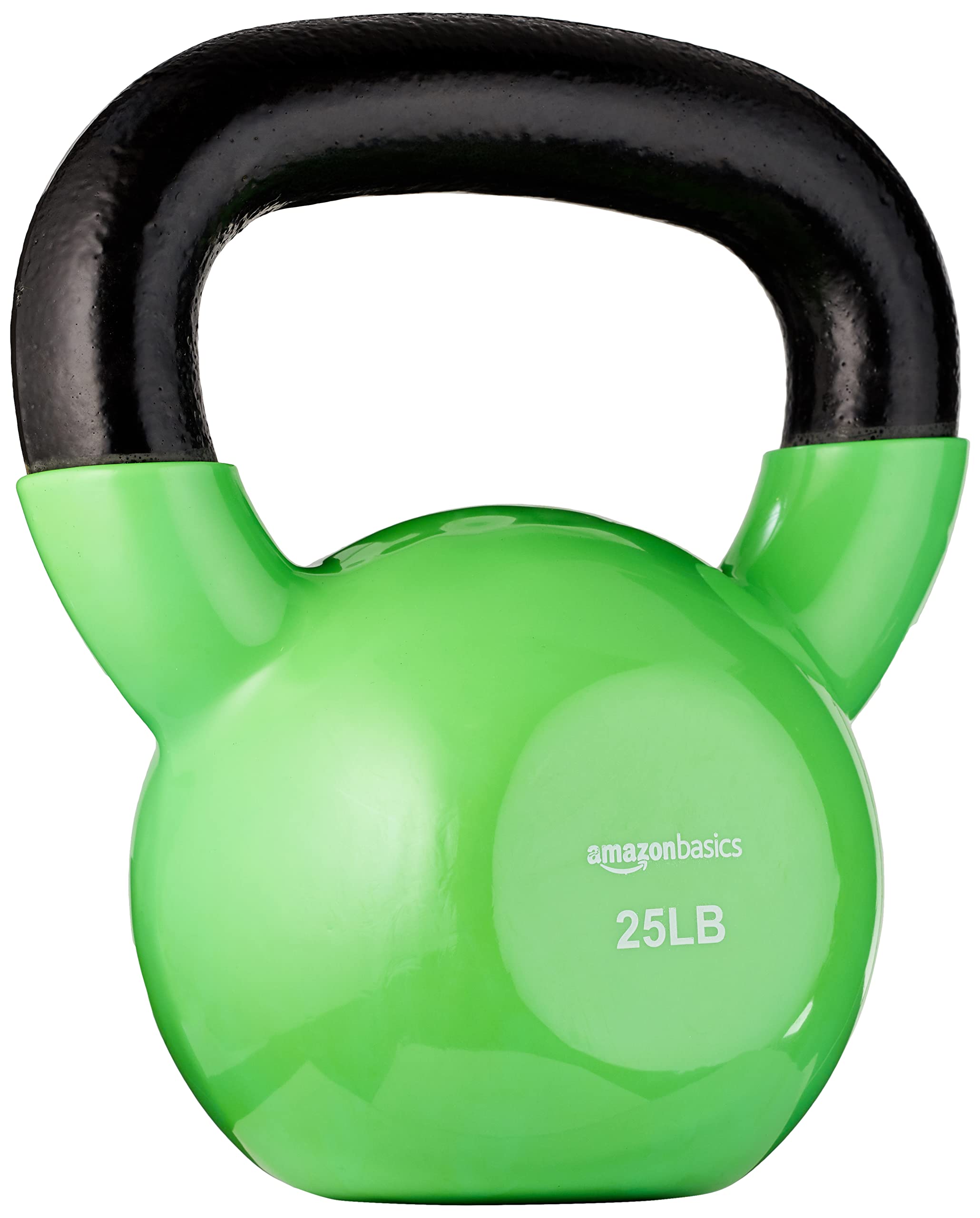 Amazon Basics Vinyl Coated Cast Iron Kettlebell - 5-50 lbs Home Gym Equipment for Strength Training, CrossFit & Weightlifting - Durable Fitness Weights for Men & Women
