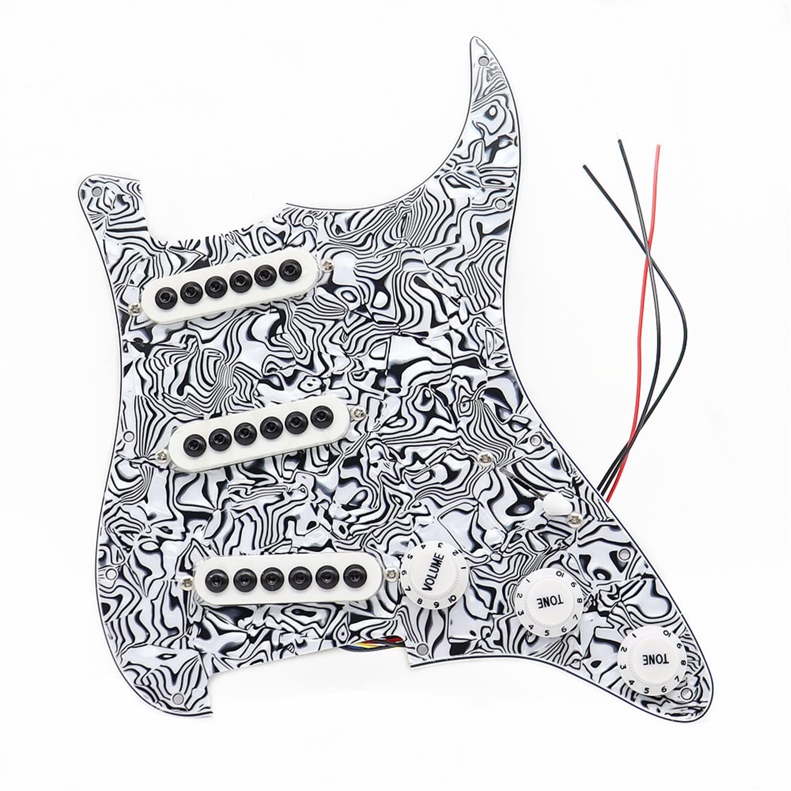 SSS 1Set Prewired Electric Guitar Pickguard for ST Style Guitars - Replacement Loaded Pickguard with Wiring - Perfect for Guitar Upgrades & DIY Repairs