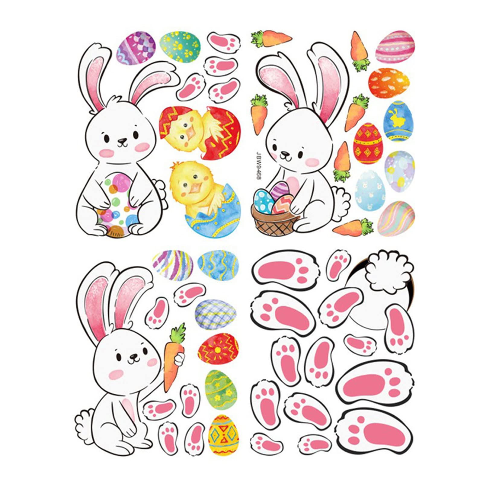 KCJGIKPOK Easter Bunny Foam Stickers - Self-Adhesive Cute Fridge Magnets, Window & Computer Decor for Kids, DIY Easter Footprint Crafts - Perfect for Home, Office, School & Party Decorations