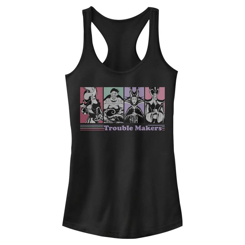 Disney Villains Trouble Maker Women's Racerback Tank Top - Maleficent, Cruella & Ursula Design - Soft Breathable Workout & Casual Wear for Women & Teens