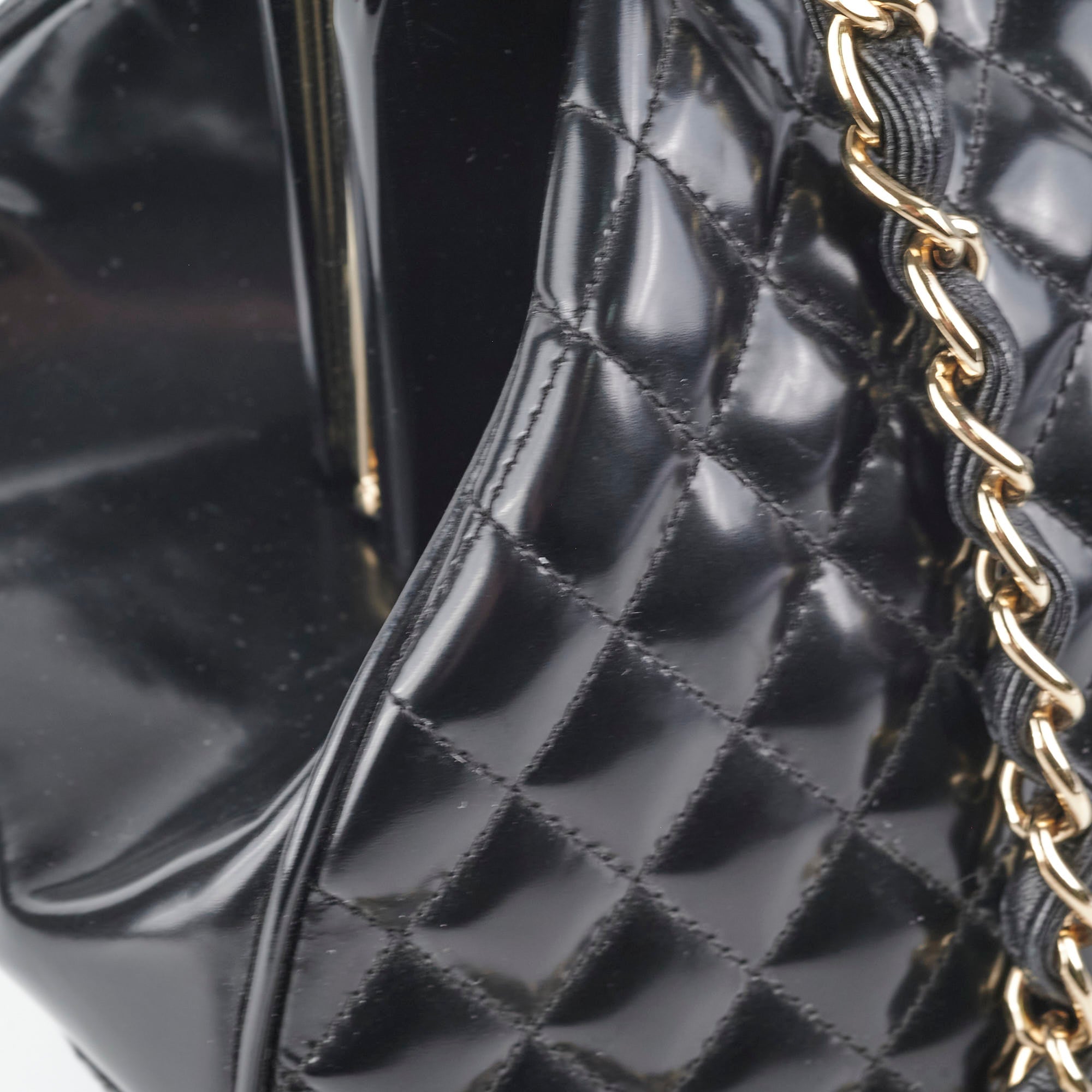 Chanel Mademoiselle Frame Patent Leather Handbag - Black Luxury Shoulder Bag for Women | Perfect for Evening Parties, Date Nights & Special Occasions