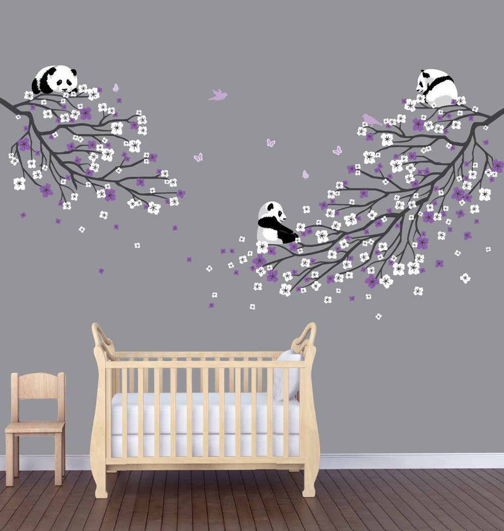 Cute Panda Bear Stickers & Decals for Kids Room Decor - Waterproof Vinyl Wall Art for Girls Bedroom, Nursery, Locker, Laptop, Water Bottle