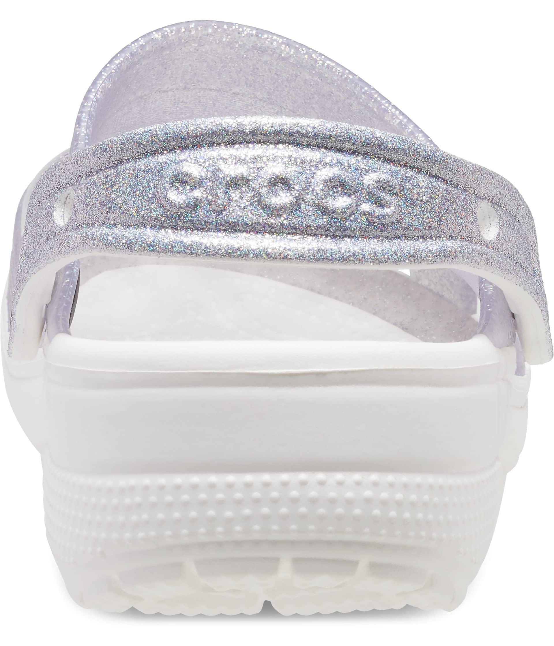 Crocs Unisex-Adult Classic Translucent Glitter Clogs - Comfortable Slip-On Water Shoes for Women & Men - Perfect for Beach, Pool, Garden & Indoor Use