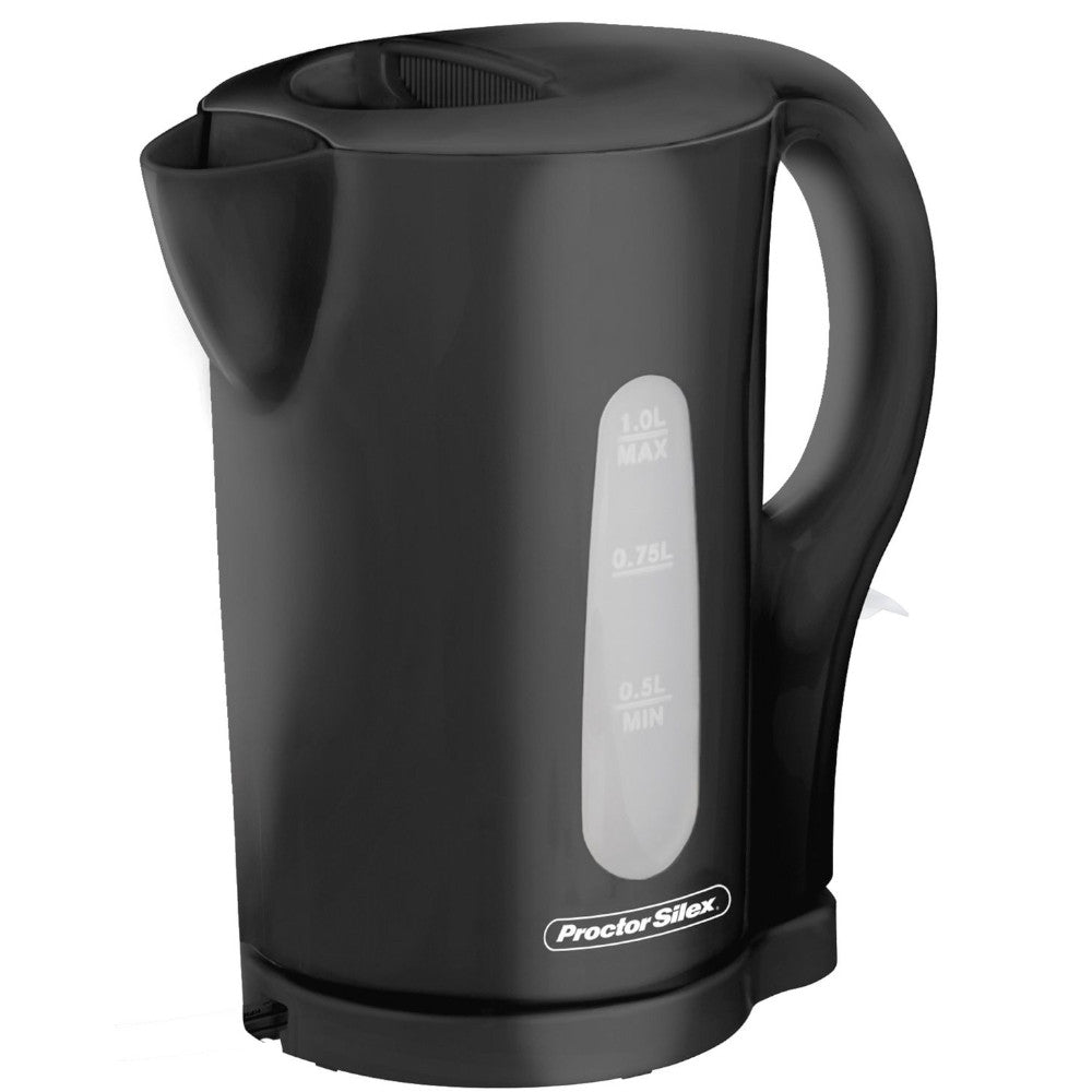 Proctor Silex 1L Cordless Electric Kettle 41008 - Fast Boiling for Tea, Coffee & Instant Meals - Perfect for Home, Office & Dorm Use