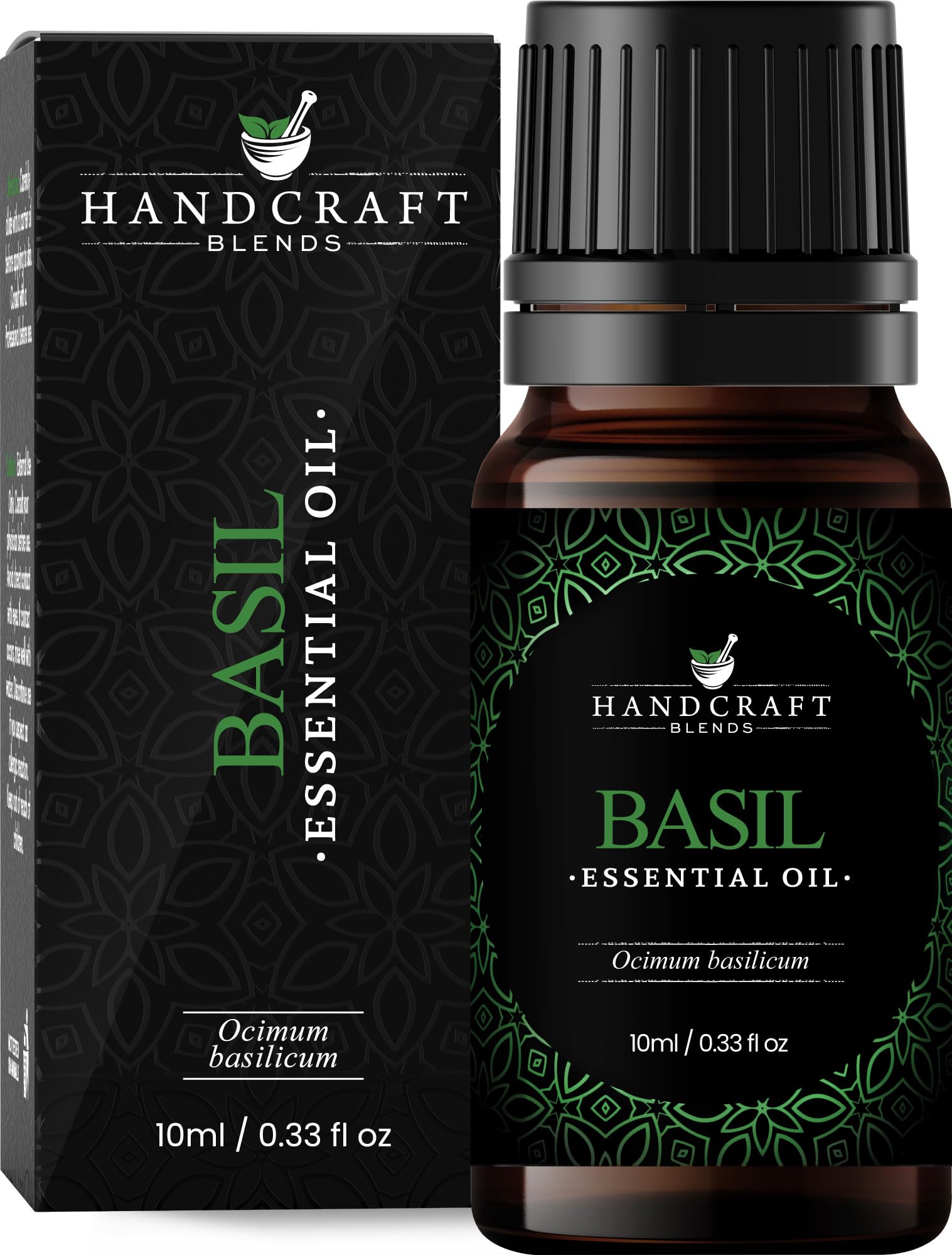 100% Pure Natural Handcrafted Basil Essential Oil - Premium Grade Aromatherapy Oil for Diffusers, Massage & Relaxation - 0.33 Fl Oz - Perfect for Home Spa, Yoga & Stress Relief