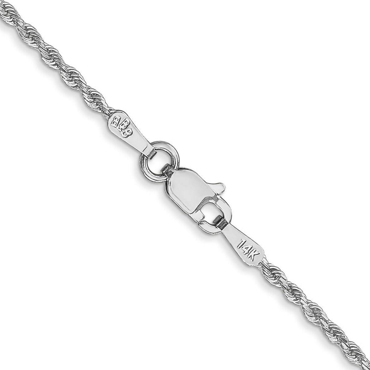 14K Gold D-Cut Rope Chain Necklace for Women & Men - White Gold & Yellow Gold Options | 16