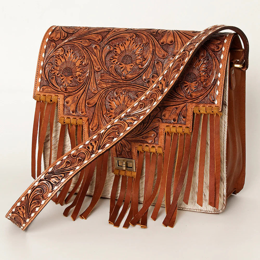 American Darling Conceal Carry Cowhide & Tooled Leather Briefcase Tote Bag for Women - Premium Work Bag, Office Organizer & Travel Accessory