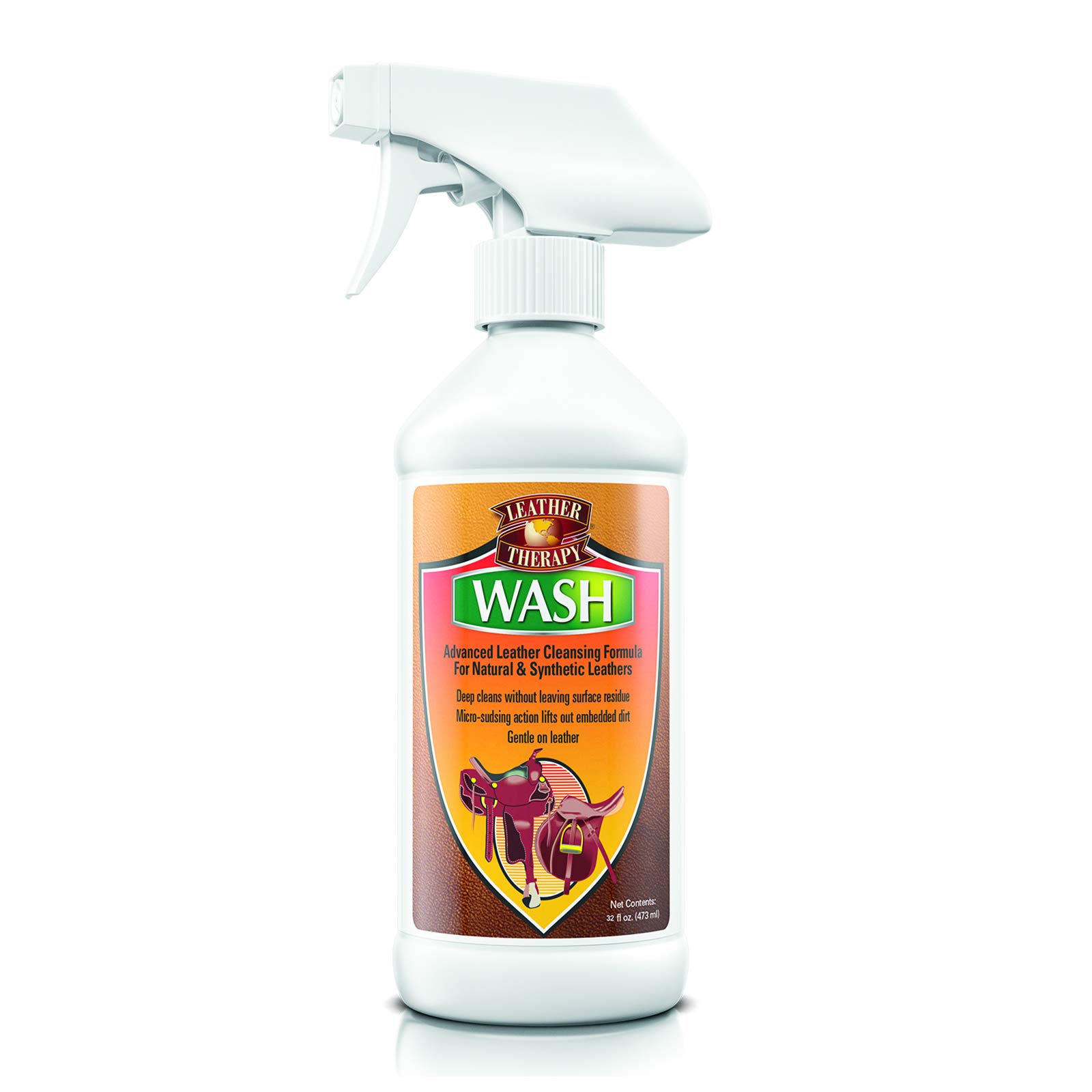 Premium Leather Cleaner & Conditioner for Natural & Synthetic Leather - 32oz Wash - Restores & Protects for Cars, Furniture, Bags & Shoes