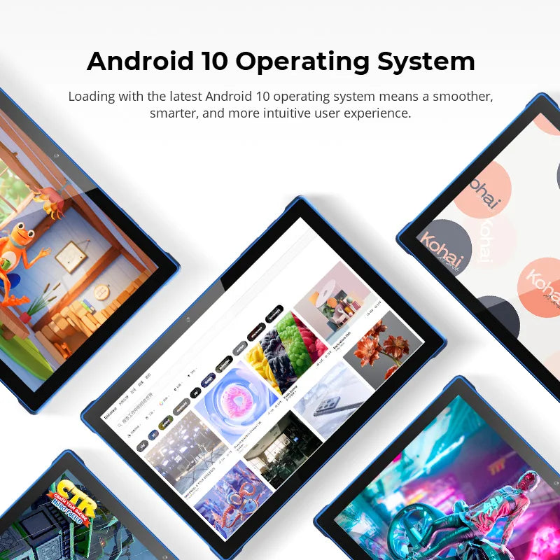 Android 10 Tablet with Dual Camera - 10.1 Inch HD Touchscreen, 64GB Storage, WiFi & Bluetooth - Perfect for Online Learning, Video Calls & Entertainment