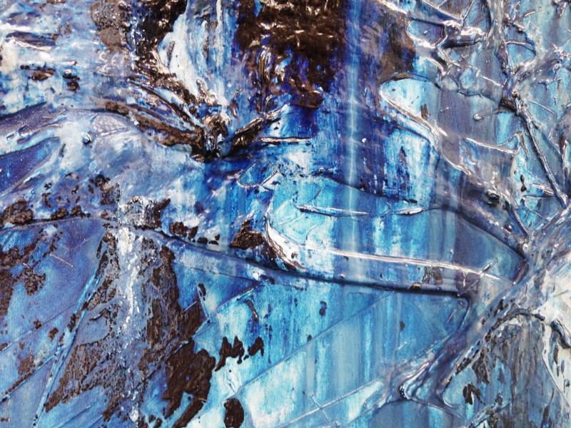 Blue Abstract Painting 120cm x 150cm - Modern Wall Art for Living Room, Bedroom & Office Decor | Everything Is Blue Canvas Art