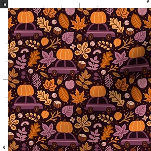Autumn-Themed Small Scale Printed Minky Fabric by The Yard - Soft Plush Material for Sewing Baby Blankets & Quilt Backing - Perfect for DIY Nursery Decor & Cozy Fall Projects