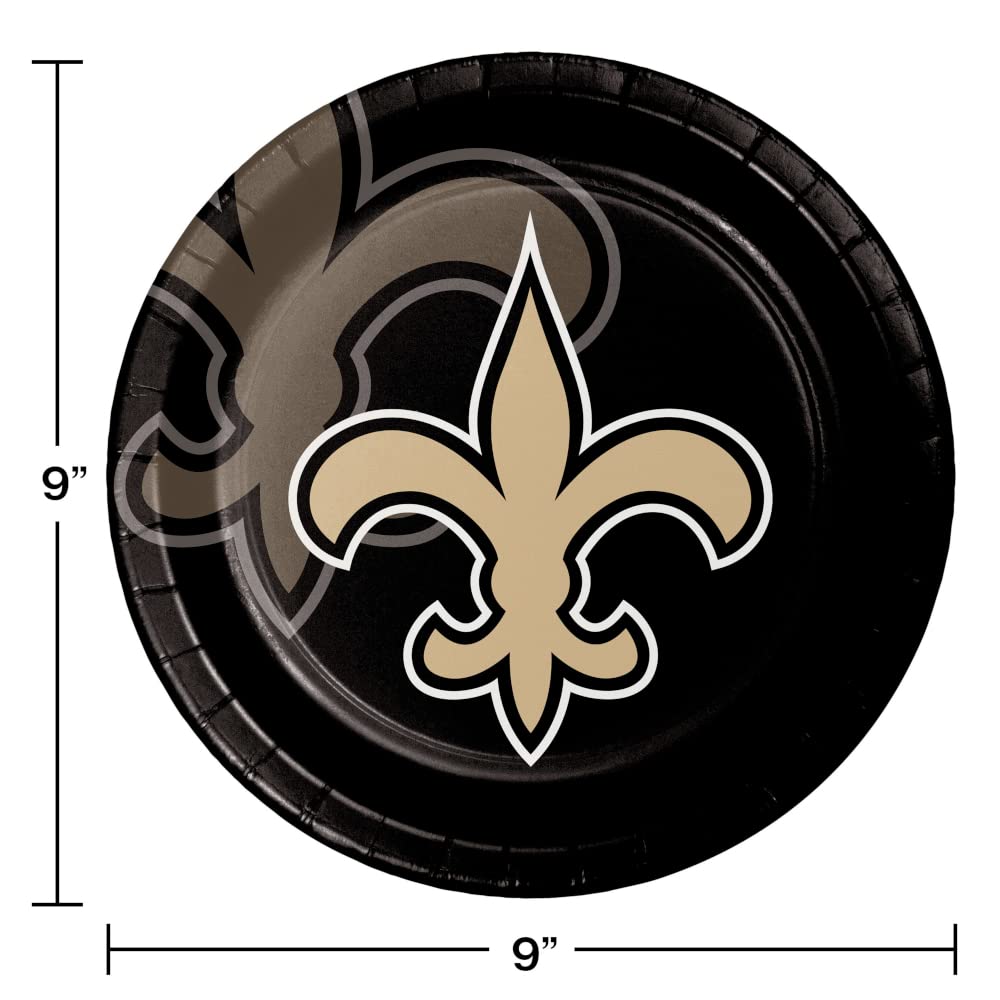 New Orleans Saints Party Supplies Kit for 8 Guests - NFL Football Team Themed Decorations, Plates, Cups & Napkins - Perfect for Game Day, Tailgating & Super Bowl Parties
