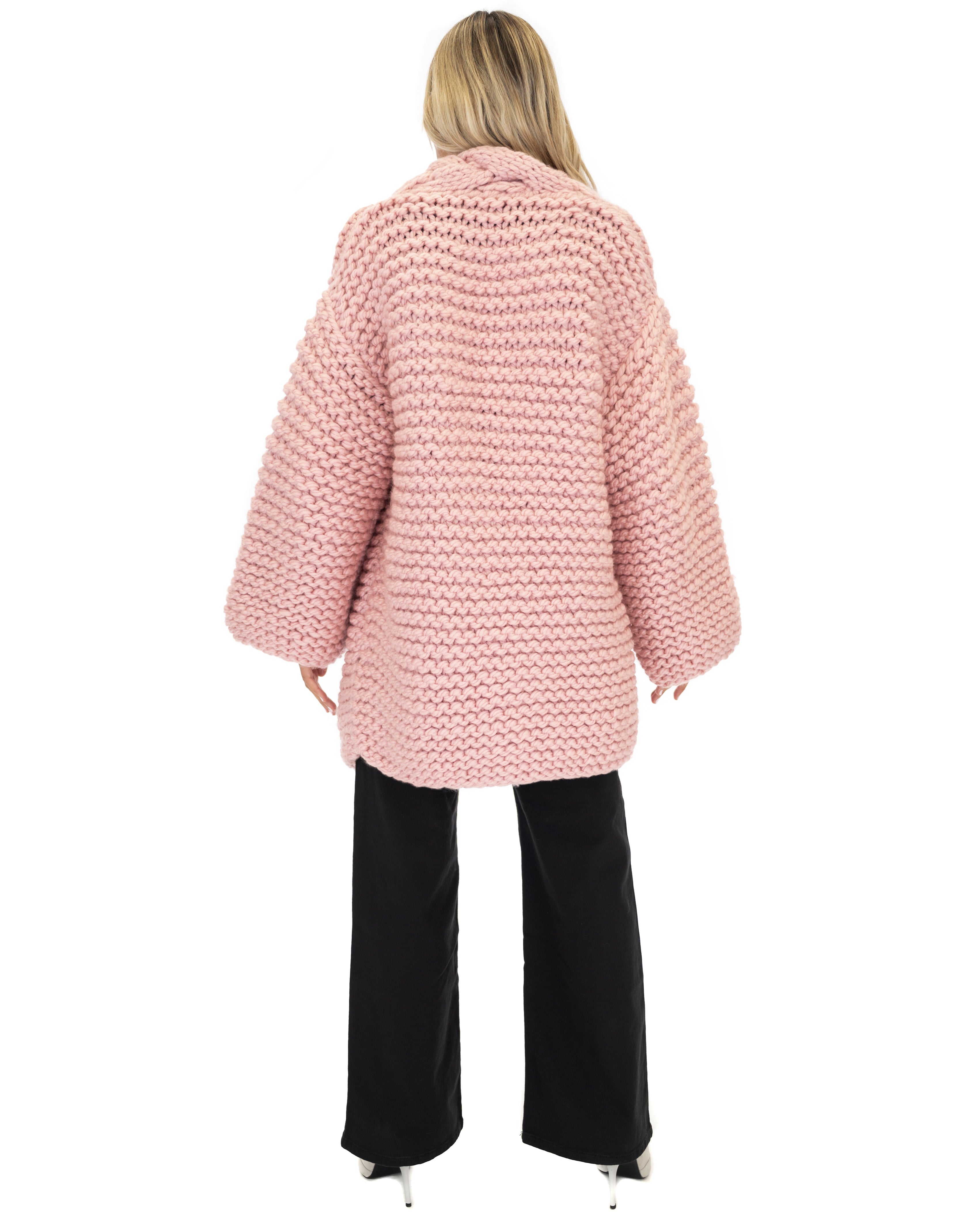 Women's Cable Knit Coat - Soft Wool Winter Jacket for Ladies - Perfect for Cold Weather, Office Wear & Casual Outfits