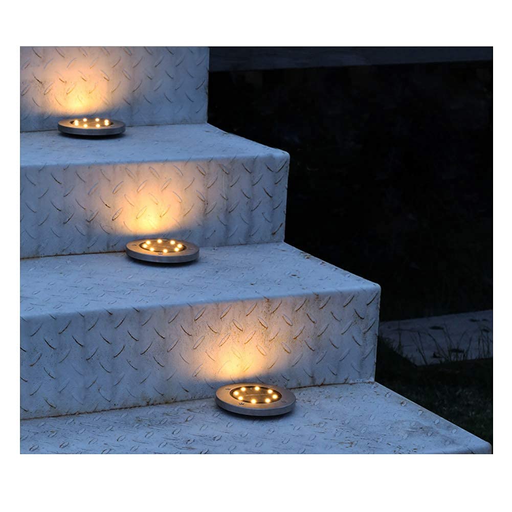 8-Pack Solar Ground Lights Outdoor Pathway Lights - Warm White Waterproof 8 LED Garden Lights Solar Powered In-Ground Landscape Lamps for Patio, Yard, Lawn, Deck, Walkway, Driveway | Perfect for Garden Decor, Pathway Illumination, and Outdoor Safety Lighting