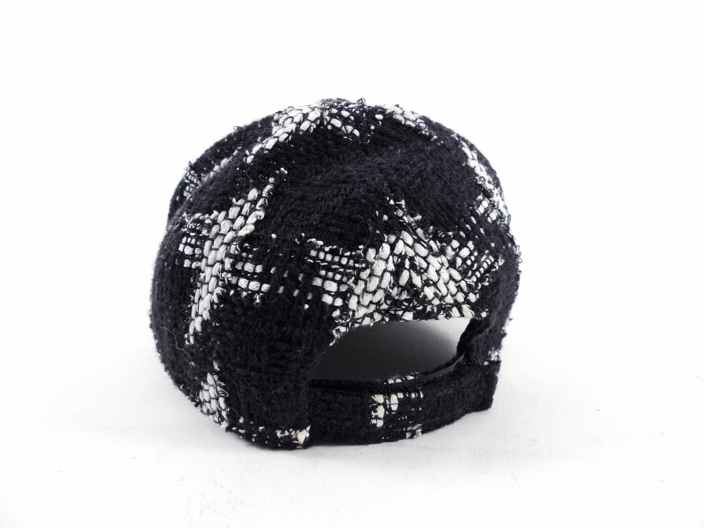 Chanel 2021 Black and White Tweed CC Baseball Cap for Women - Luxury Designer Hat for Fashion, Travel & Outdoor Activities