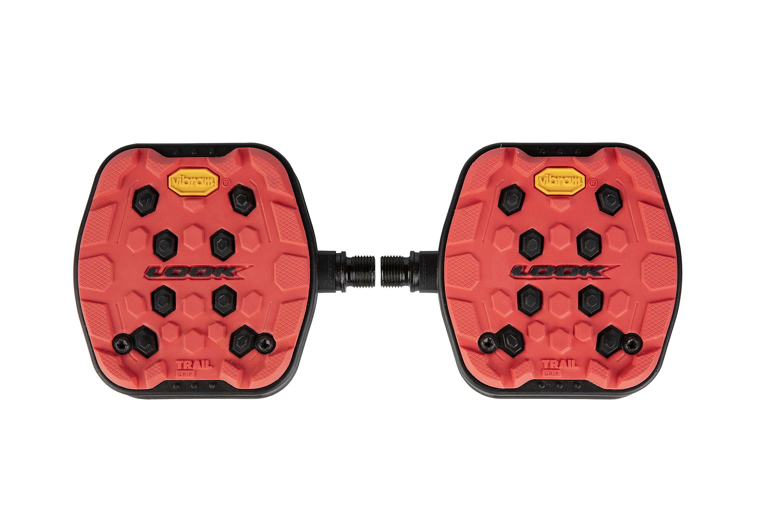 LOOK Cycle Geo Trail Grip MTB Bike Pedals - Flat Mountain Bike Pedals for Off-Road Cycling - Durable Non-Slip Design in Black/Red/Lime/Camo - Perfect for Trail Riding & Mountain Biking Adventures