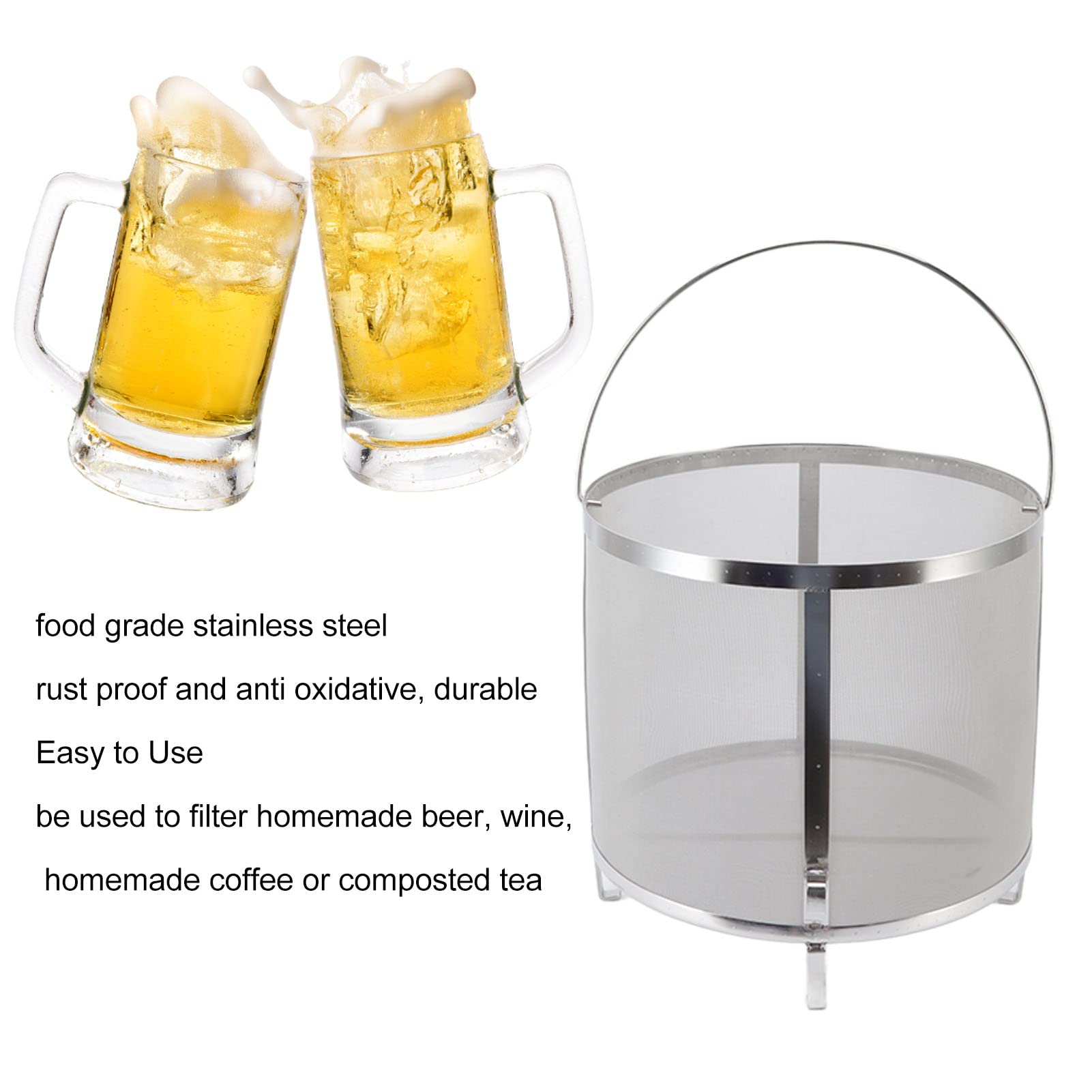 Stainless Steel Hop Spider Filter with Stand - Home Brewing Beer Hop Strainer for Kettle | Perfect for Craft Beer, IPA, and Homebrew Beer Making