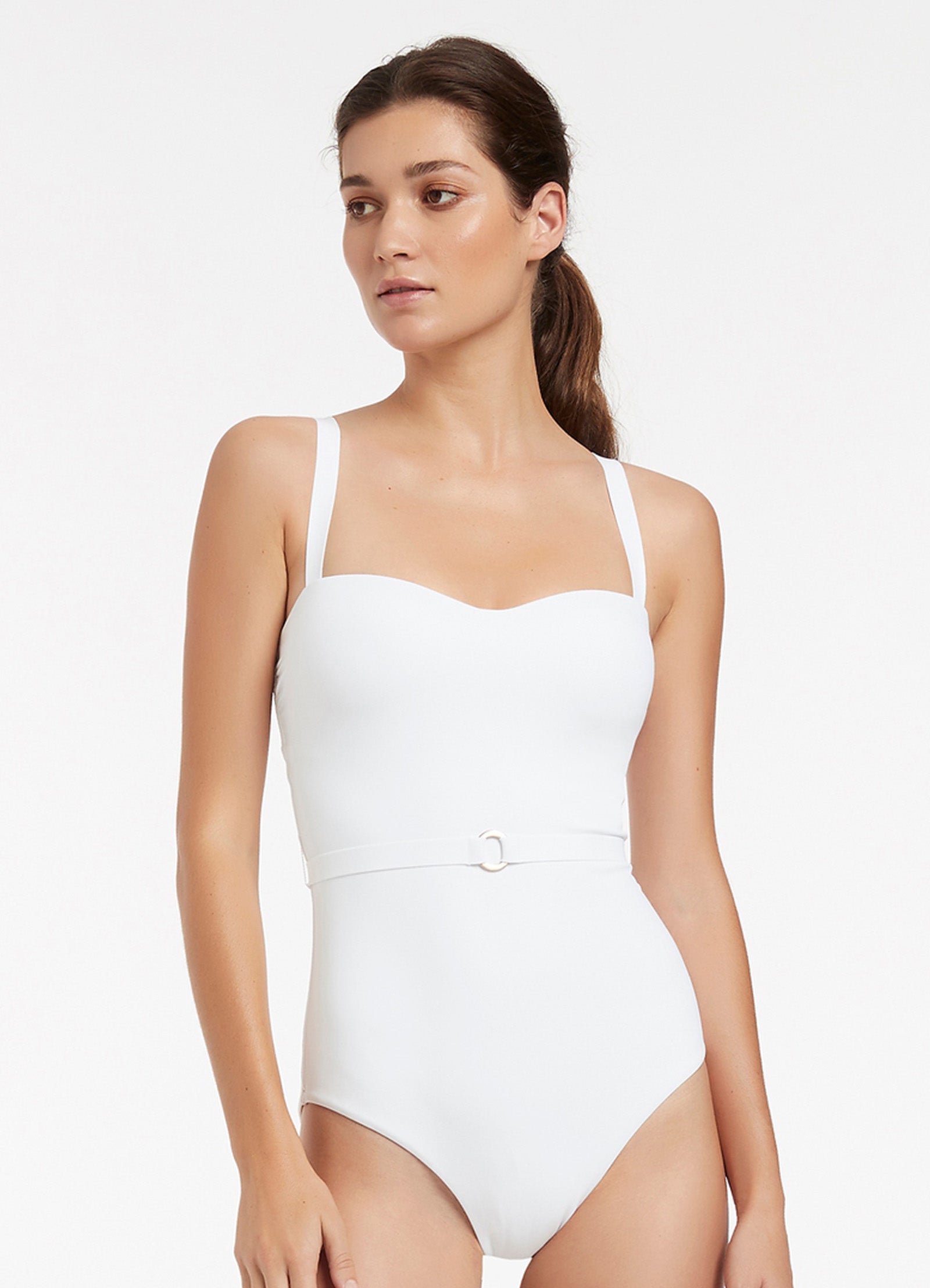 Jetset Infinity Tank One Piece Swimsuit - White | Stylish One Shoulder Monokini for Women | Perfect for Beach Vacations, Pool Parties & Summer Getaways