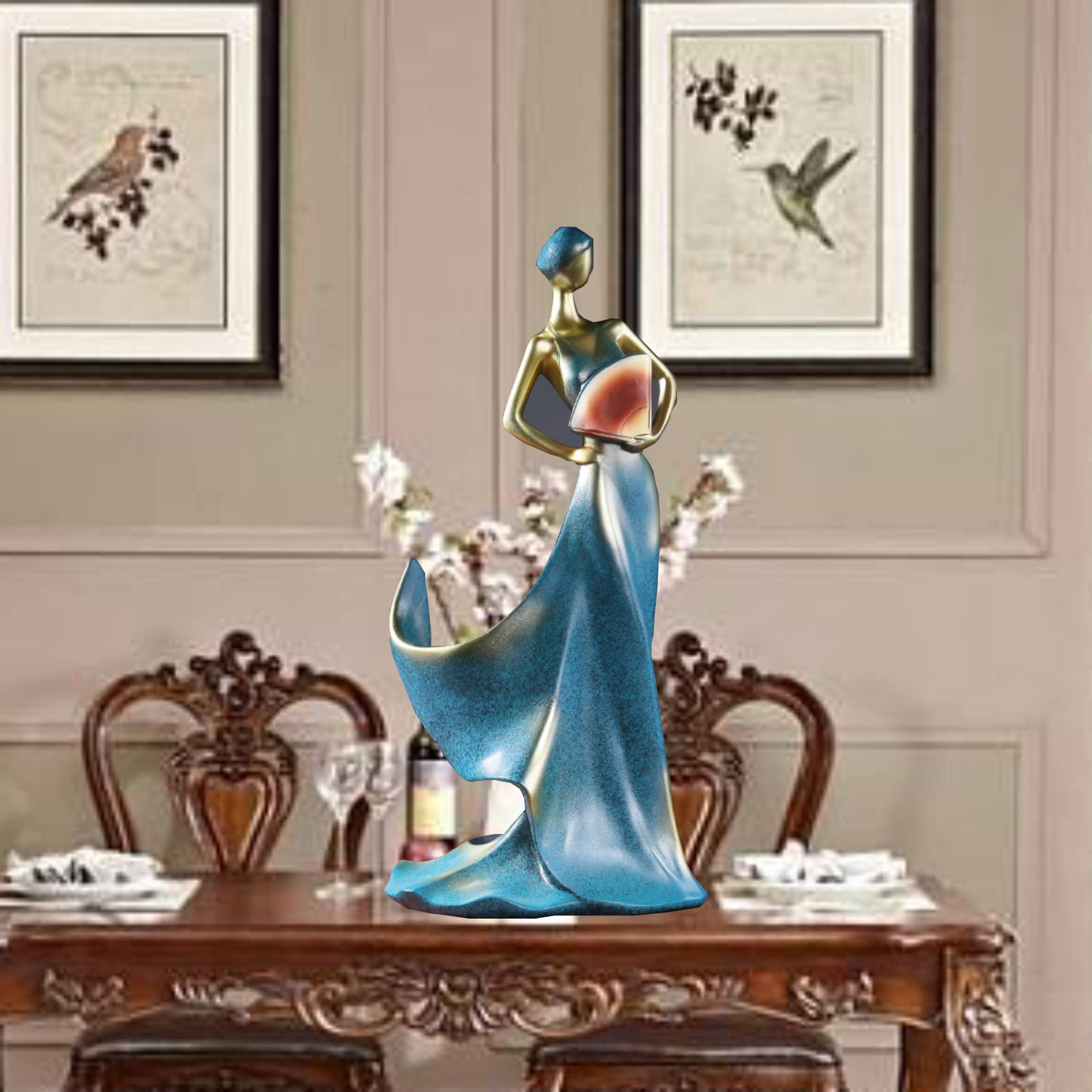 Elegant Lady Wine Bottle Holder - Decorative Countertop Wine Rack for Kitchen, Home Bar & Tabletop Decor | Perfect Gift for Wine Lovers & Home Decor Enthusiasts | Great for Parties, Dining Rooms & Wine Cellars