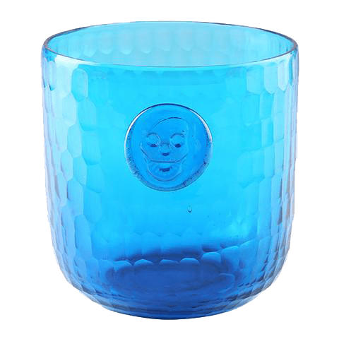 PRE ORDER Skull Stamp DOF Glass Turquoise - Unique Handmade Glass Art for Home Decor, Gifts & Collectibles