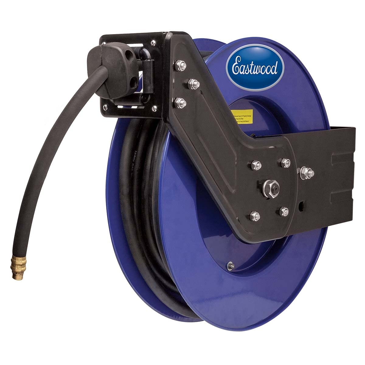 Eastwood 3/8 Inch x 50 Feet Retractable Air Hose Reel with Durable Powder Coating - Perfect for Garage, Workshop, and Automotive Air Tool Use