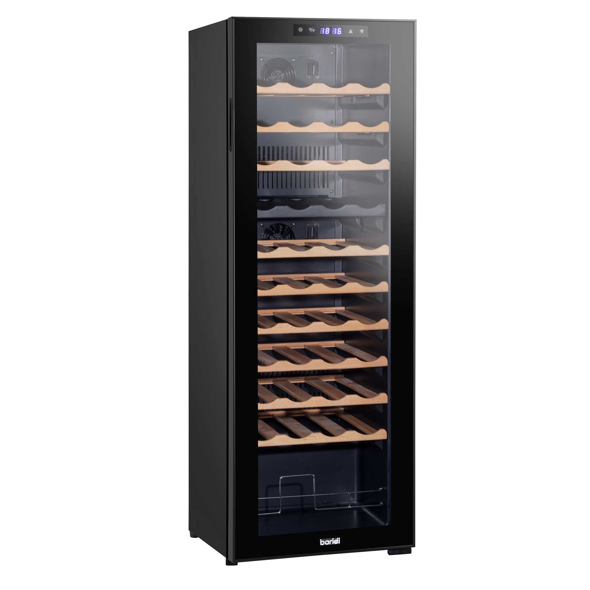 Baridi 44 Bottle Dual Zone Wine Cooler Refrigerator with Touch Screen Controls & Wooden Shelves - Perfect for Home, Office, or Restaurant Wine Storage