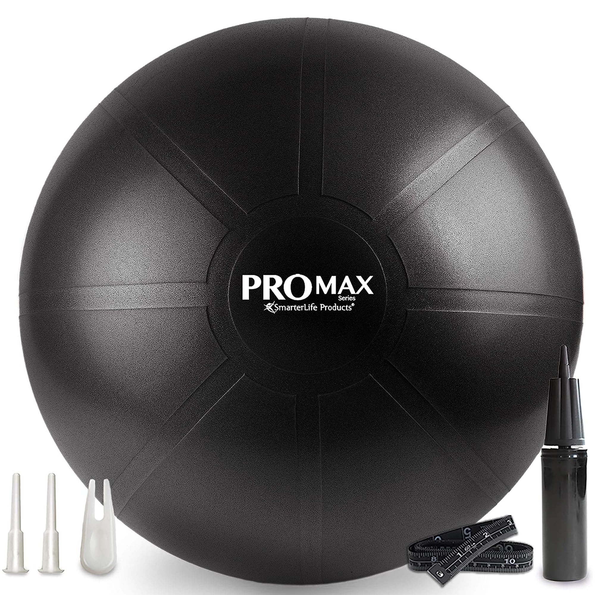 SmarterLife PRO MAX Exercise Ball - Anti-Burst Yoga Ball for Fitness, Workouts, Stability & Balance Training, Pregnancy & Labor Support, Office Chair Alternative - Perfect for Home Gym, Yoga, Pilates & Postnatal Recovery