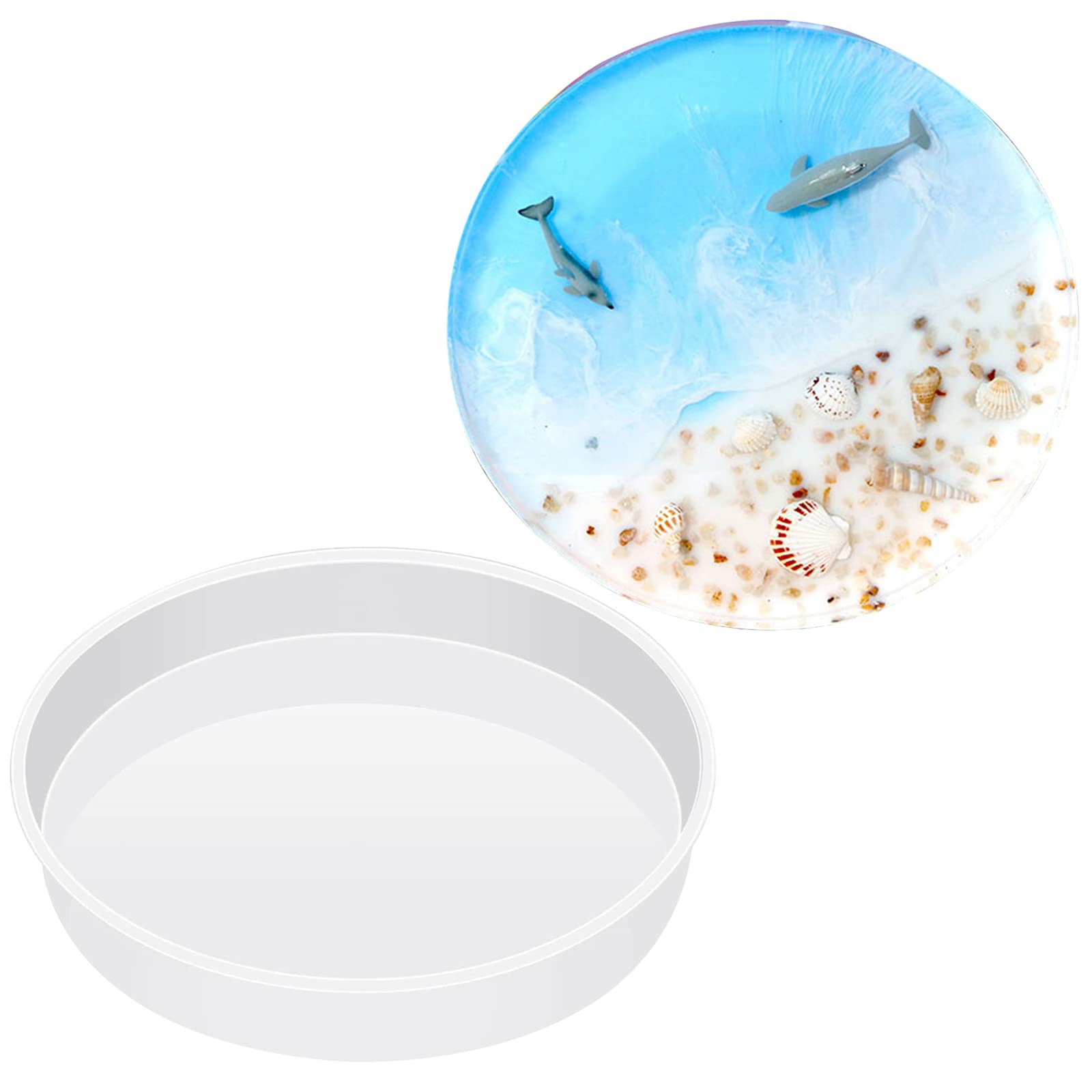 14 Inch Large Round Silicone Resin Molds for Epoxy Casting - Perfect for Making Tables, Stools, Trays, Clocks & Resin Art Gifts (DIY Home Decor & Craft Projects)