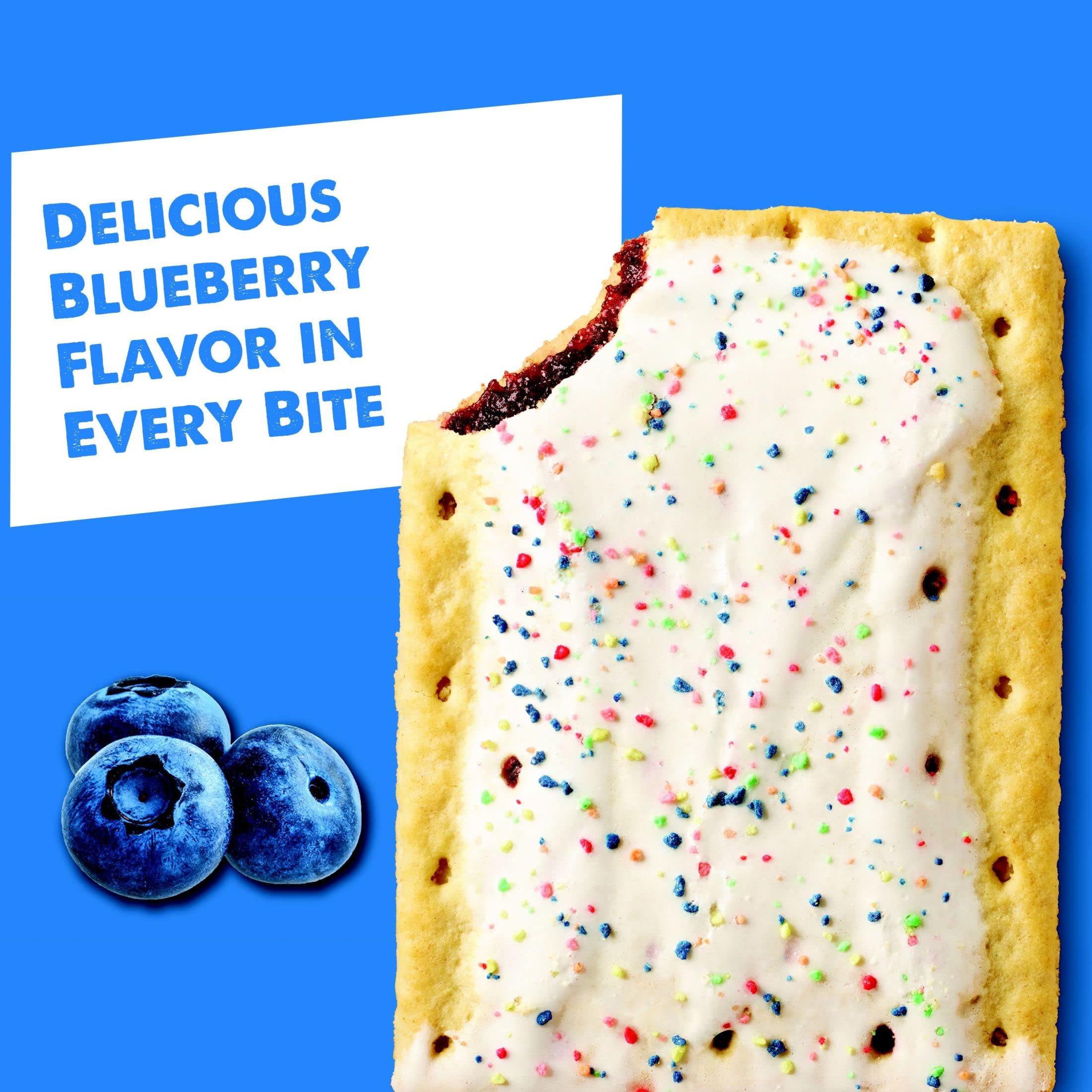 Frosted Blueberry Pop-Tarts Toaster Pastries - 64 Count (Pack of 5) | Breakfast Foods & Kids Snacks | Perfect for School Lunches, Quick Breakfasts & After-School Treats