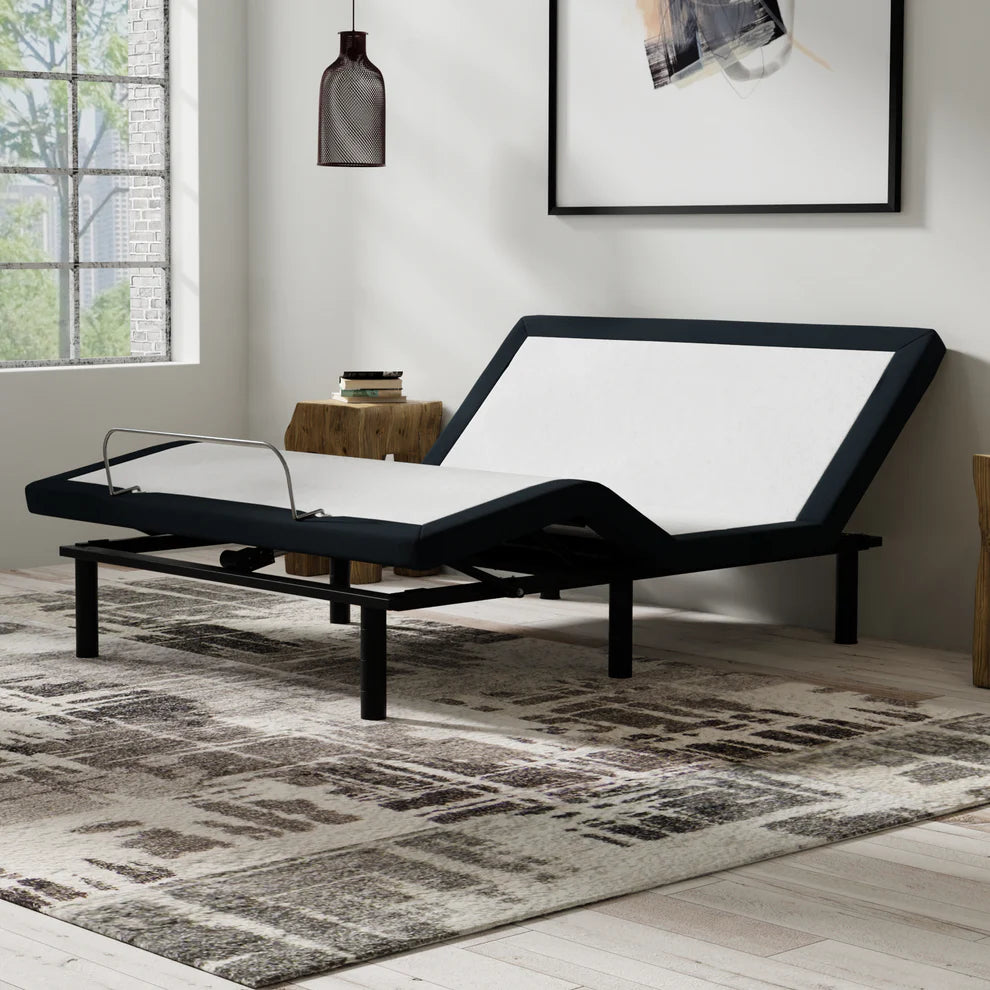 ZZEN E4/Z4 Zero Clearance Adjustable Bed Frame with Massage, Night Light & USB Ports - Fits Storage Beds & RVs - Perfect for Home, RV & Travel Comfort