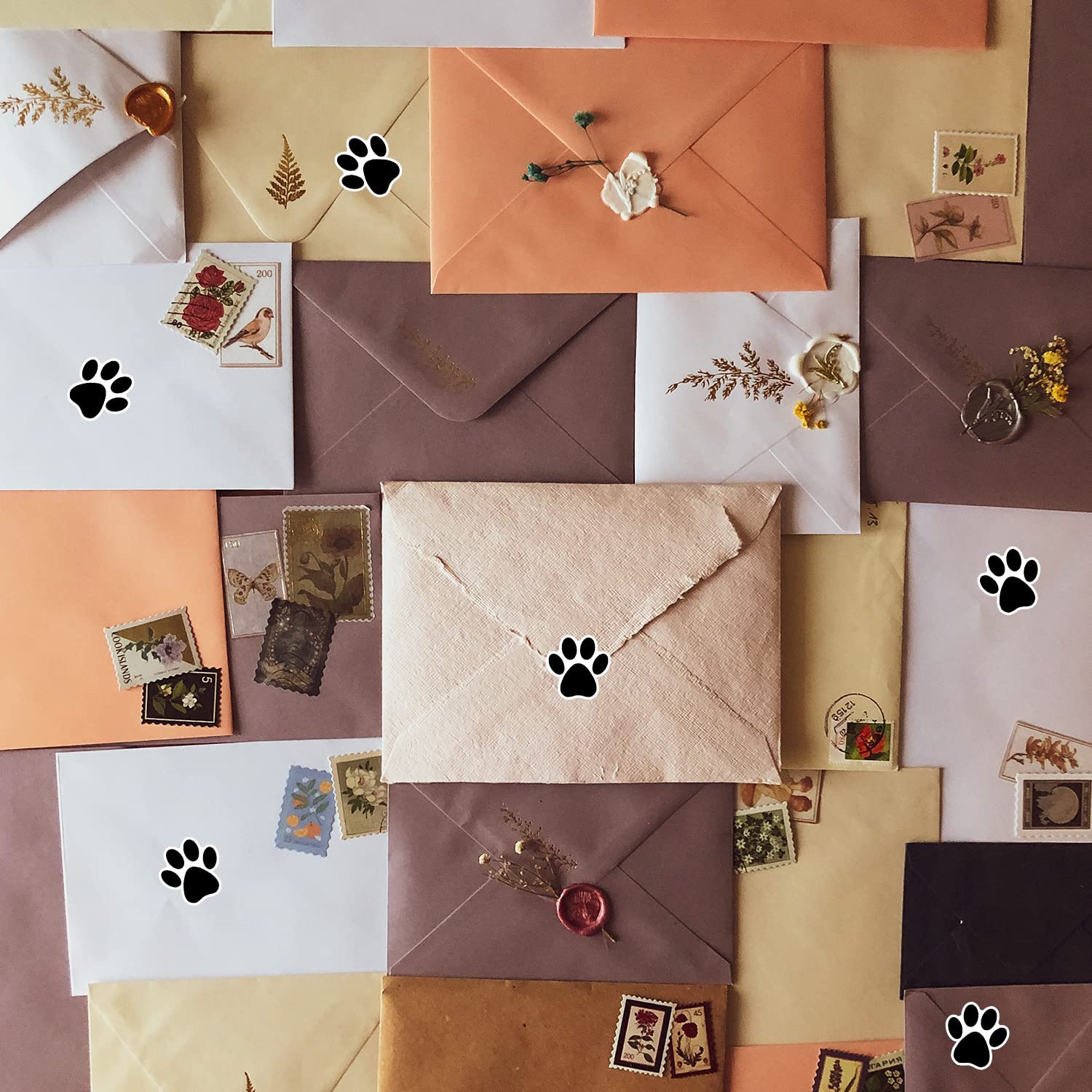 STARLIBOO 600pcs 1.5 Inch Dog Paw Print Stickers - Puppy, Clues & Bear Paw Stickers with Perforation Line (Black) - Perfect for Scrapbooking, Pet Lover Gifts, DIY Crafts & Home Decor