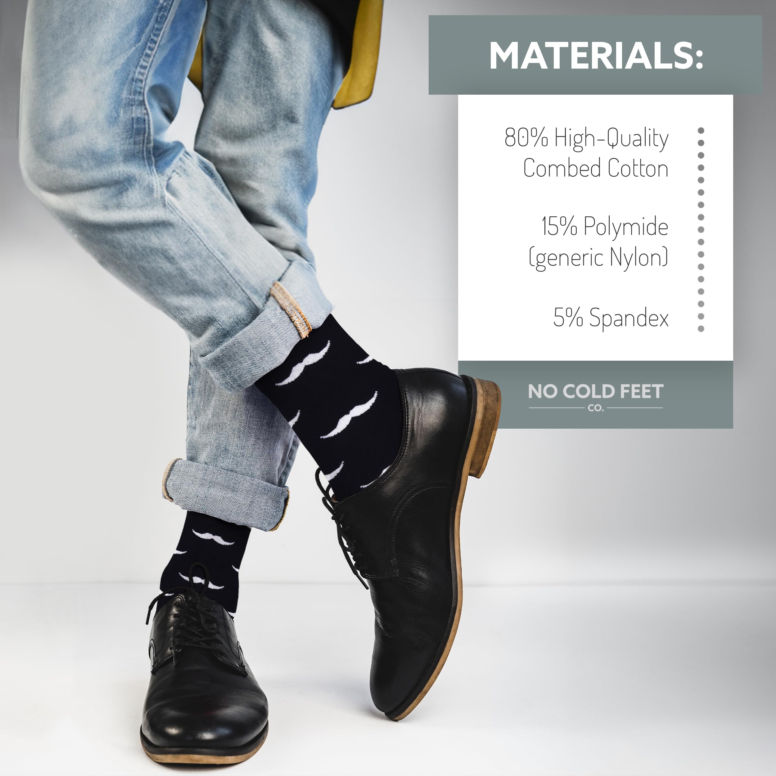 8-Pack Fun Colorful Novelty Socks for Men - Dress, Casual & Formal Wear - Perfect for Groomsmen, Wedding Parties & Everyday Fashion