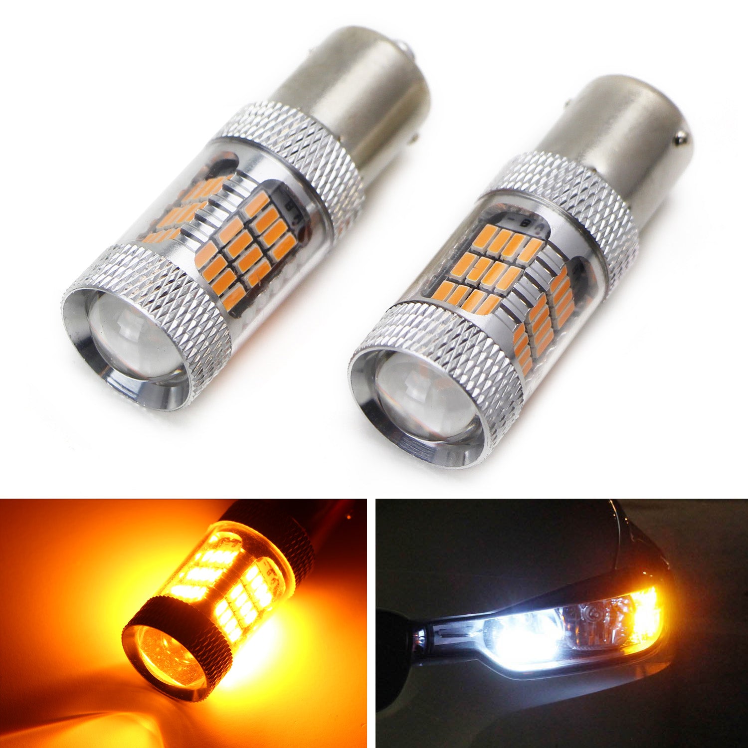 Error-Free Amber LED Turn Signal Light Bulbs for BMW 1/2/3/4 Series & X1/X3/X5 - Durable & Bright Replacement Bulbs for Enhanced Safety & Style