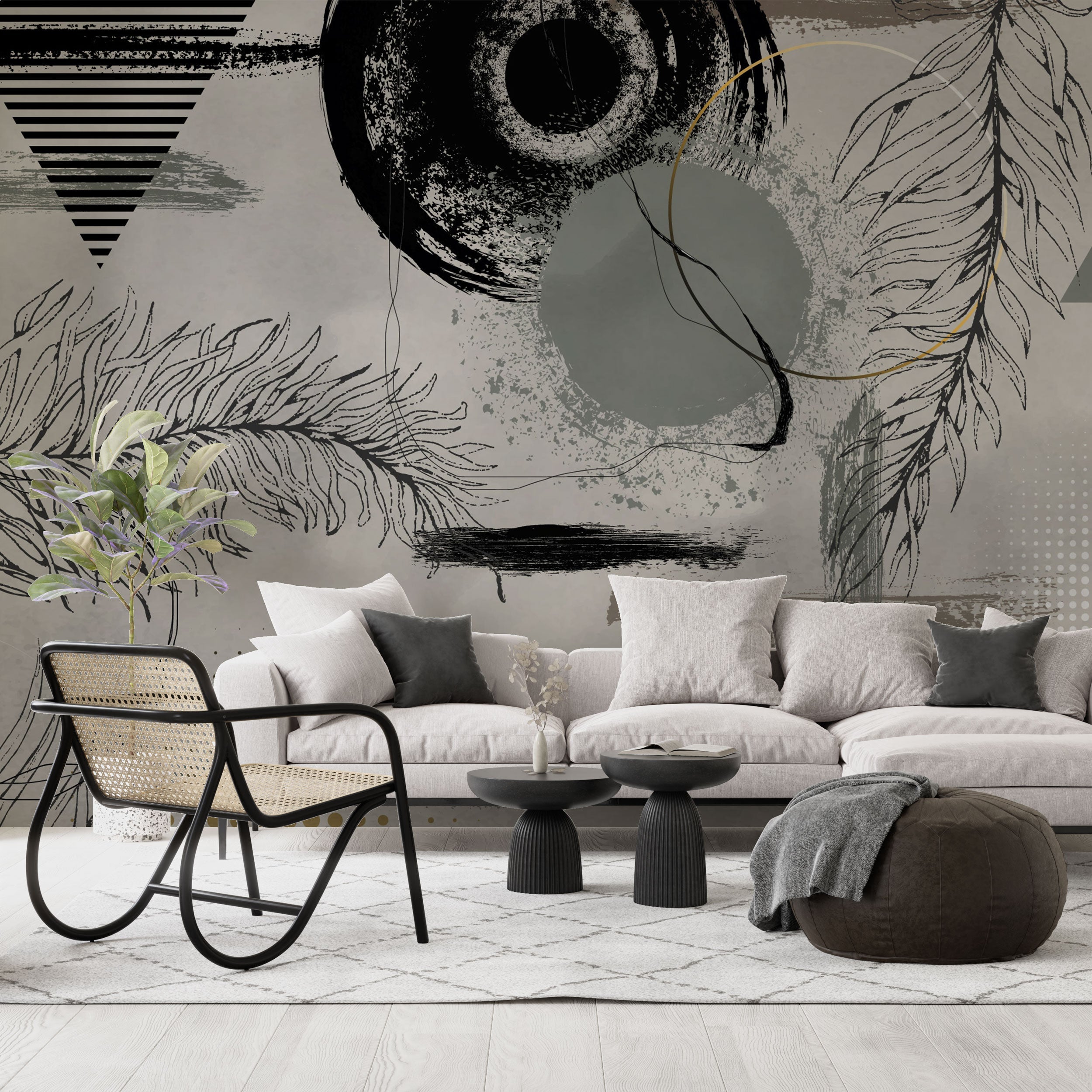 Dark Pattern Green Living Room Wallpaper Mural - Peel and Stick Removable Wallpaper for Home Decor, Bedroom, Office - Self-Adhesive Wall Covering for Easy Installation