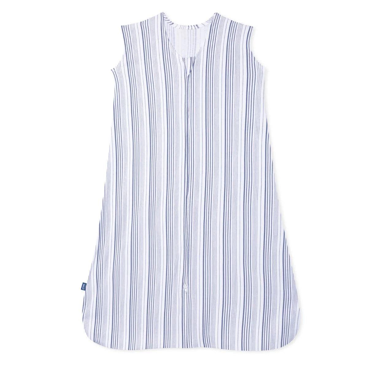 Halo Sleepsack Wearable Blanket - 100% Organic Cotton Baby Swaddle Blanket, Blue Stripes, 0.5 TOG for Newborn & Infant - Perfect for Nursery, Daycare & Safe Sleep