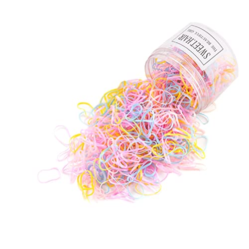 1000 Pcs Colorful Hair Elastics for Women & Girls - Thin Small Ponytail Rubber Bands, Disposable Fashion Hair Ties for Daily Use - Perfect for School, Work, Gym and Party Hairstyles (One Size)