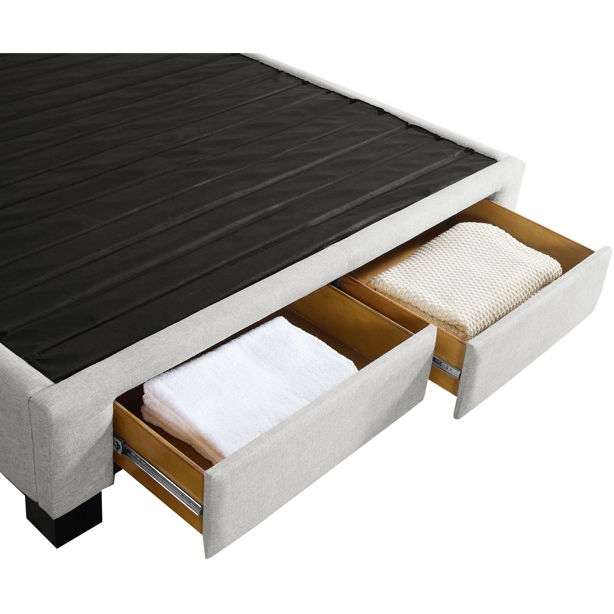 Modern Storage Bed with Underbed Drawers - Space-Saving Platform Bed Frame for Small Rooms - Perfect for Apartments, Dorms & Guest Rooms