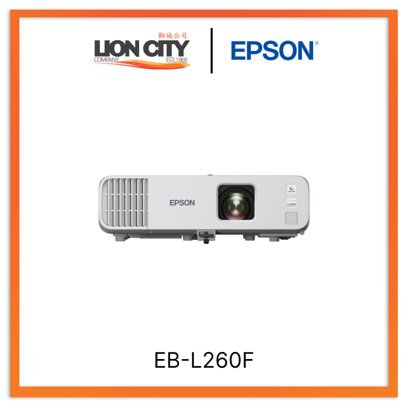 Epson EB-L260F Full HD 1080p Laser Projector - Wireless Streaming, 4,000 Lumens, Standard Throw for Home Theater & Business Presentations | Perfect for Movie Nights, Office Meetings & Classroom Learning