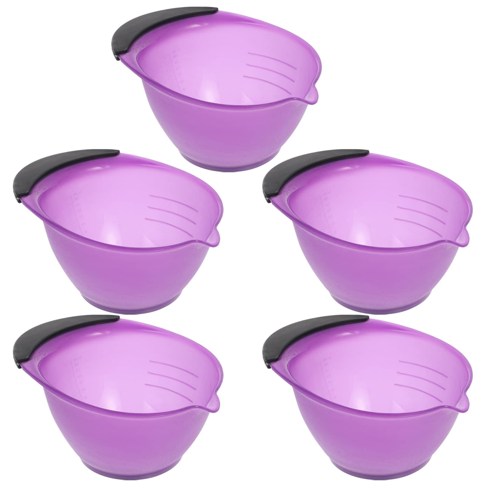 Beaupretty 5-Piece Hair Color Mixing Bowl Set for Salon & DIY - Durable Plastic Dye Mixing Bowls with Lids for Easy Hair Coloring at Home or Professional Use