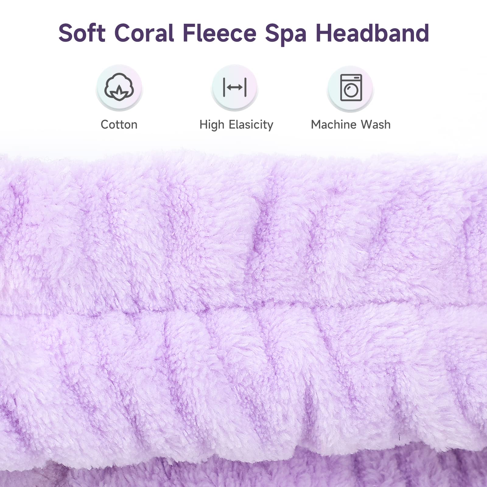 8Pcs Fluffy Spa Headbands for Women & Girls - Soft Makeup & Skincare Headbands for Washing Face, Shower, Facial Care - Perfect for Slumber Parties, Spa Days & Beauty Routines